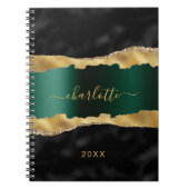 Goldmedaille für schwarze Smaragdgrün Notizblock (Vorderseite)