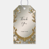 Goldmedaille für Verzierte Blütenblätter Geschenkanhänger (Rückseite)