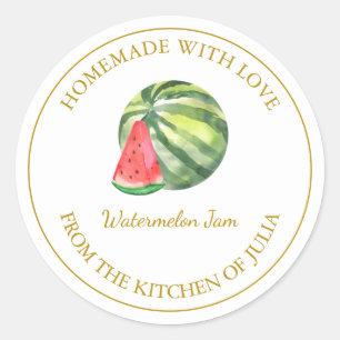 Goldmedaille für Wassermelonen weiß Runder Aufkleber