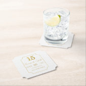 Goldmedaille für White Quinceanera Spanisch Save t Untersetzer (Vor Ort)