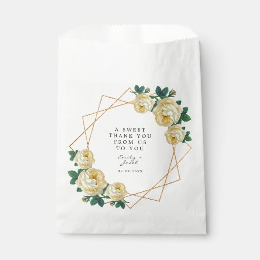 Goldmedaille Geo Elegante Hochzeit der Gelben Glit Geschenktütchen (Vorderseite)