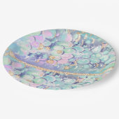 Goldmedaille Glitzer Meerjungfrauenskala Pappteller (Schrägansicht)