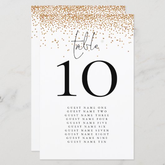 Goldmedaille-Glitzer-Namen Hochzeiten-Tischnummer (Vorne/Hinten)