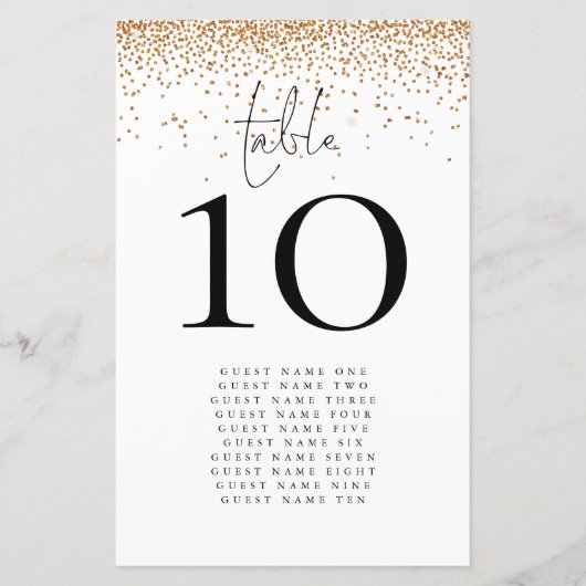 Goldmedaille-Glitzer-Namen Hochzeiten-Tischnummer (Vorderseite)