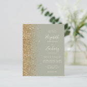 Goldmedaille-Glitzer QR-Code Hochzeit (Stehend Vorderseite)