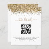 Goldmedaille Glitzer QR Code Hochzeitdetails (Vorne/Hinten)