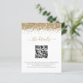 Goldmedaille Glitzer QR Code Hochzeitdetails (Stehend Vorderseite)