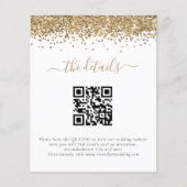 Goldmedaille Glitzer QR Code Hochzeitdetails (Vorderseite)