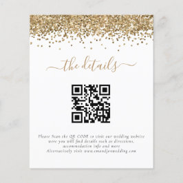 Goldmedaille Glitzer QR Code Hochzeitdetails