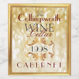 Goldmedaille Glitzer Ristorante La Lanchetta Perso Weinetikett