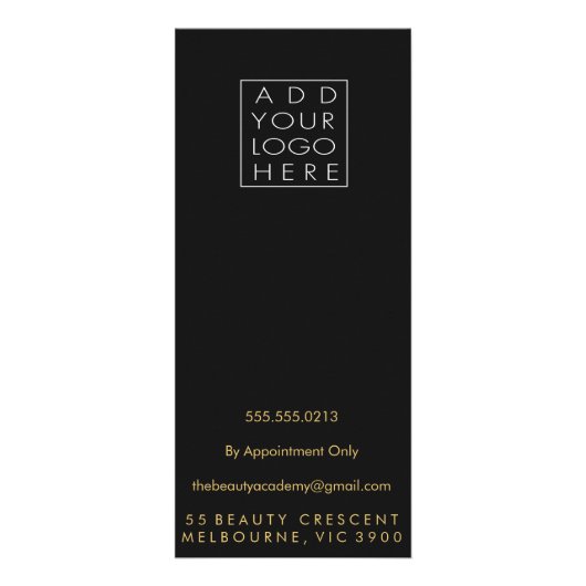 Goldmedaille Glitzer Salon Beautician Menü Preisli (Hinten)