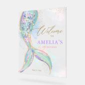 Goldmedaille Glitzer Schwanz unter dem Meer Willko Acrylschild (Winkel)