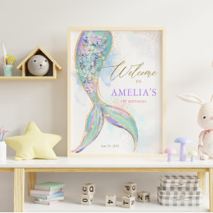 Goldmedaille Glitzer Schwanz unter dem Meer Willko Poster