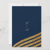 Goldmedaille Glitzer Seebarre abstrakte Hochzeit Einladung (Rückseite)