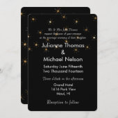 Goldmedaille Glitzer Sparkling Stars Hochzeit Einladung (Vorne/Hinten)