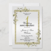 Goldmedaille, Glitzer und Platinum 1. Hochzeit Einladung (Vorderseite)