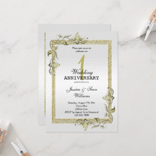 Goldmedaille, Glitzer und Platinum 1. Hochzeit Einladung