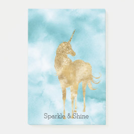 Goldmedaille Glitzer Unicorn Post-it Klebezettel