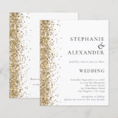 Goldmedaille Glitzer Weißer QR-Code Hochzeitsempfa (Vorne/Hinten)