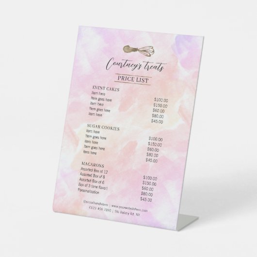 Goldmedaille Glitzer Whisk Bäckerei Preisliste Sockelschild (Vorderseite)