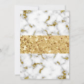Goldmedaille Glitzer White Gray Marble Einladung (Rückseite)