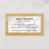 Goldmedaille Glitzer Zahnklinik Zahnarzt Visitenkarte (Rückseite)