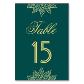 Goldmedaille Green Mehendi Henna Indian Wedding Tischnummer (Vorderseite)