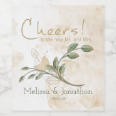 Goldmedaille Grüne Blütenwein Hochzeitslabel Weinetikett (Einzelnes Label)