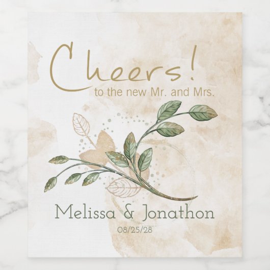 Goldmedaille Grüne Blütenwein Hochzeitslabel Weinetikett (Einzelnes Label)