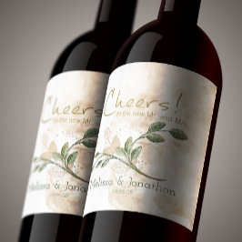 Goldmedaille Grüne Blütenwein Hochzeitslabel Weinetikett