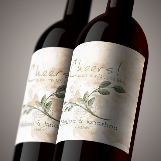 Goldmedaille Grüne Blütenwein Hochzeitslabel Weinetikett