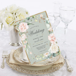 Goldmedaille Grüne Wasserfarbe Romantische Blumenh Einladung