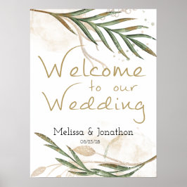 Goldmedaille Grünes Blumengedicht Poster