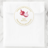 Goldmedaille, hausgemachte Rote Zwiebel | weiß Runder Aufkleber (Tasche)