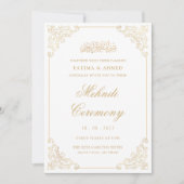 Goldmedaille Henna Islamische Hochzeit Einladung (Vorderseite)