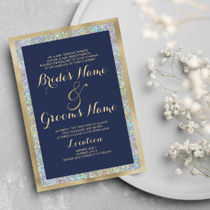 Goldmedaille Hochzeit des Glitzer Einladung