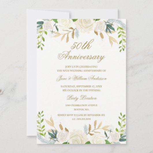 Goldmedaille Hochzeitsfeier Einladung (Vorderseite)