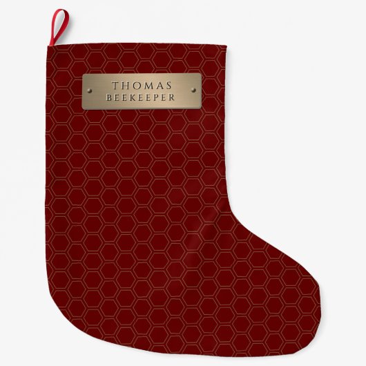 Goldmedaille Honeycomb Beekeeper Großer Weihnachtsstrumpf (Vorderseite)
