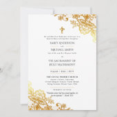 Goldmedaille katholische Hochzeitsfeier Einladung (Vorderseite)