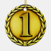 Goldmedaille Keramik Ornament (Vorne)