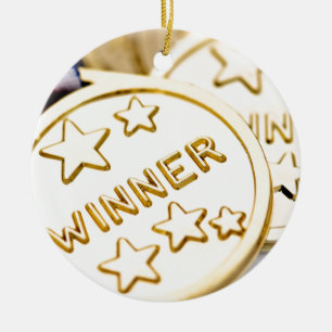 Goldmedaille Keramik Ornament