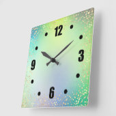 Goldmedaille Konfetti-Punkte Chic Quadratische Wanduhr (Winkel)