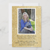 Goldmedaille Lila Glitzer Einladung (Rückseite)