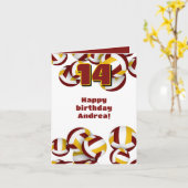 Goldmedaille-Mannschaft färbt Volleyballs Kinderge Karte (Gelbe Blume)