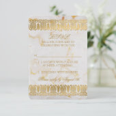 Goldmedaille Marmormarmor Hochzeitsszenierung RSVP Einladung (Stehend Vorderseite)