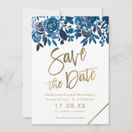 Goldmedaille mit blühender Aquarellfarbe Save the Date