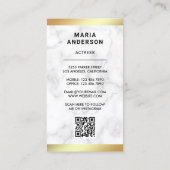 Goldmedaille mit weißem Marmor - Foto QR Code Visitenkarte (Rückseite)