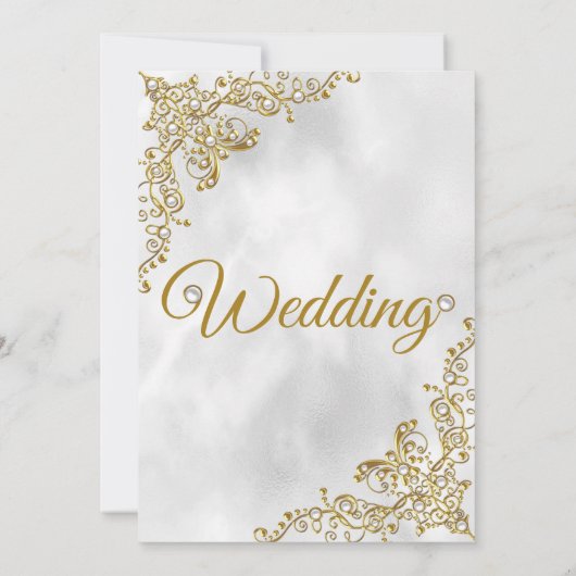 Goldmedaille mit weißer Perle Einladung (Rückseite)