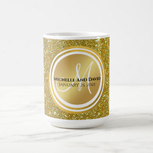 Goldmedaille Monogram Hochzeit  Kaffeetasse