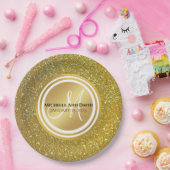 Goldmedaille Monogram Hochzeit Pappteller (Party)